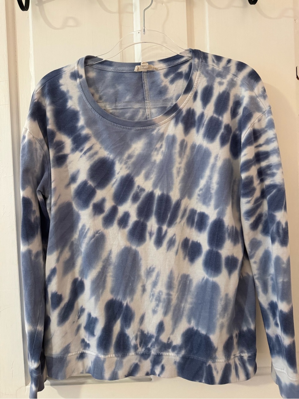 Jane and Delancey Blue and White Tie-Dye Crewneck Sweatshirt